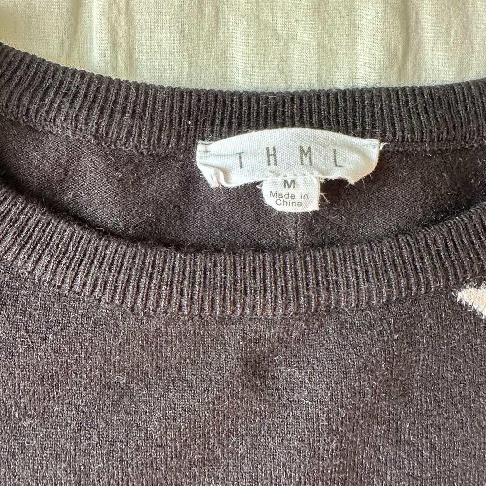 THML Black Sweater with Pink and White Stars - Picture 10 of 12